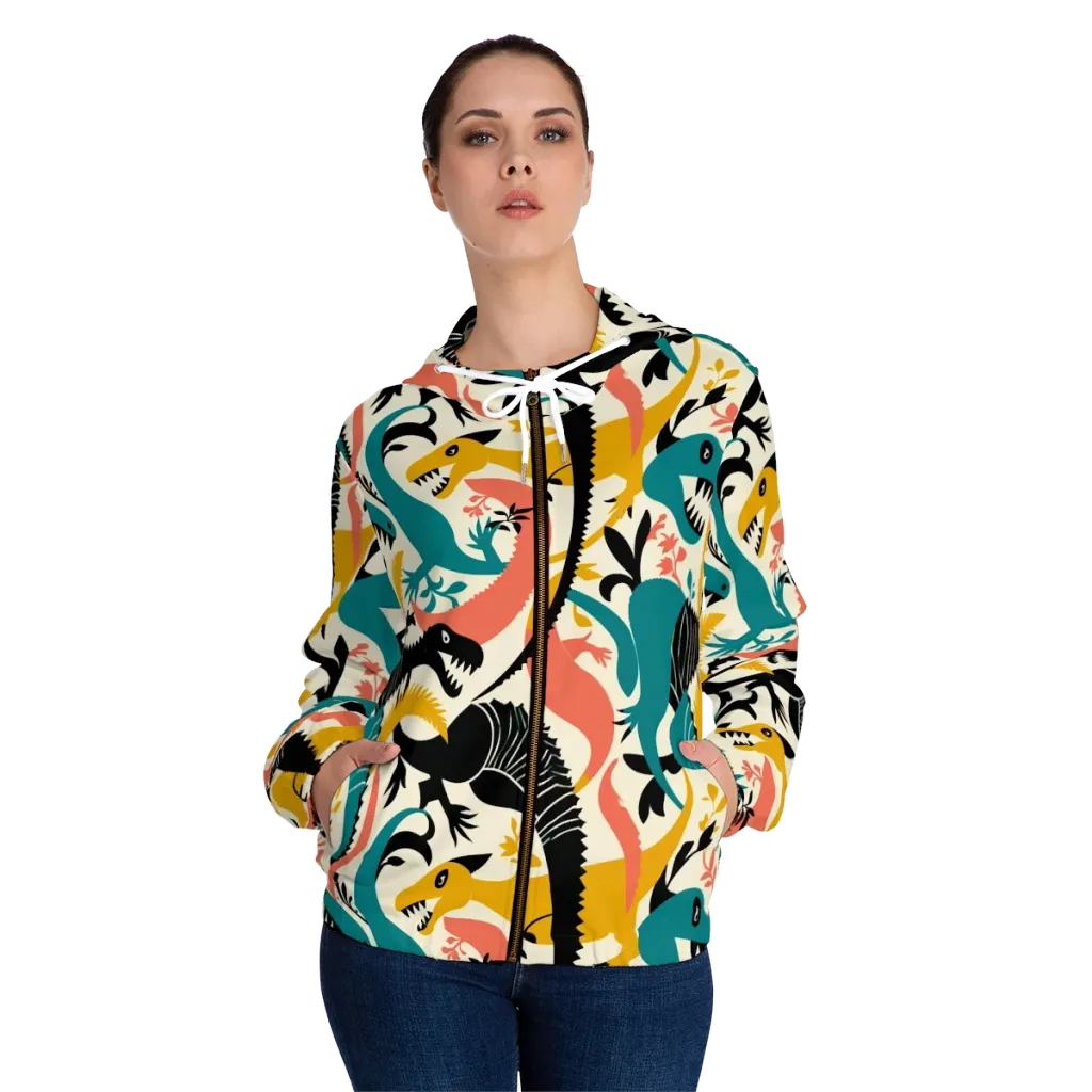Tealfang Garden on Women's Full-Zip Hoodie — Front On Person