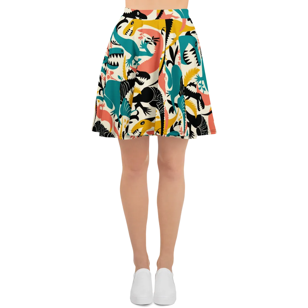 Tealfang Garden on Skater Skirt — Front