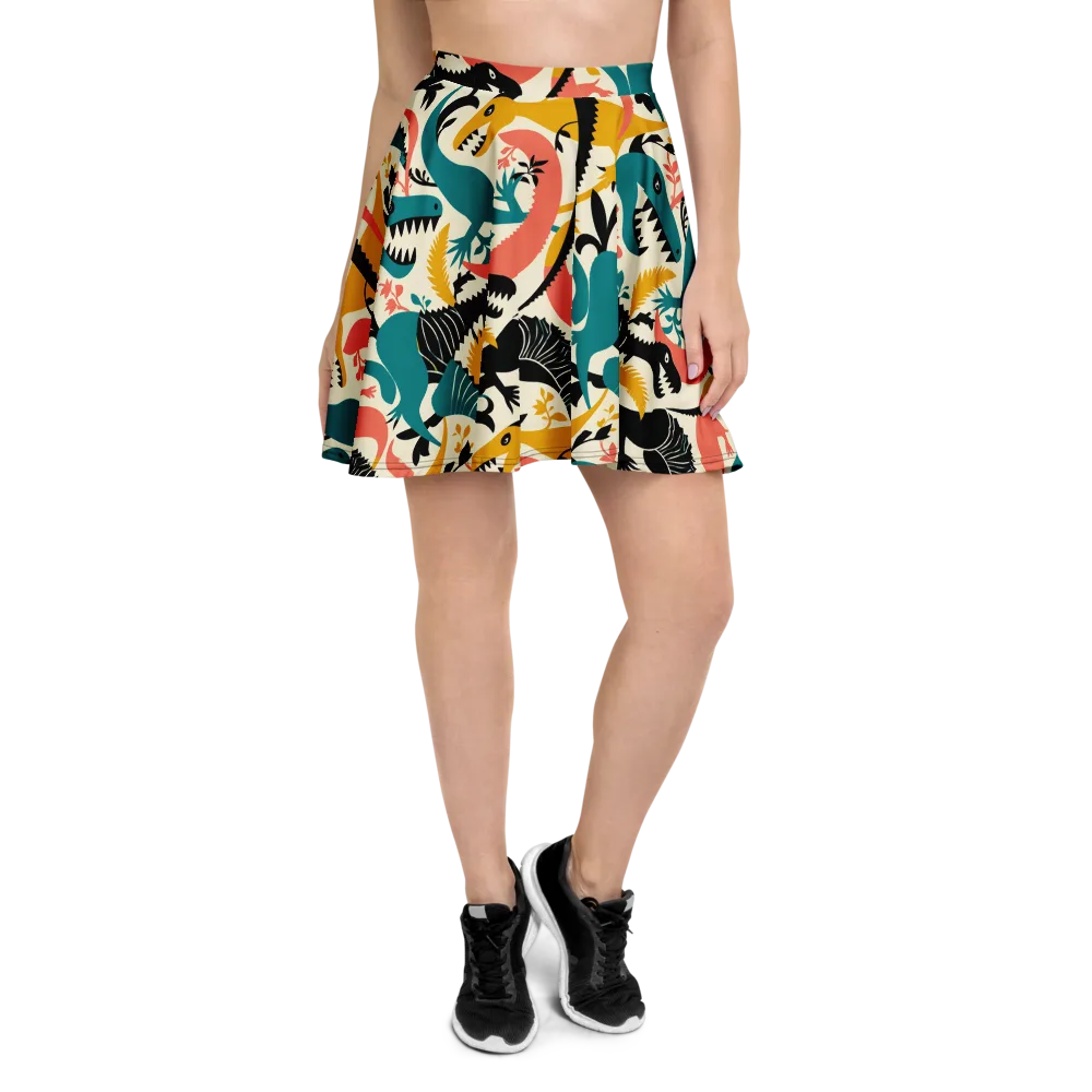 Tealfang Garden on Skater Skirt — Front