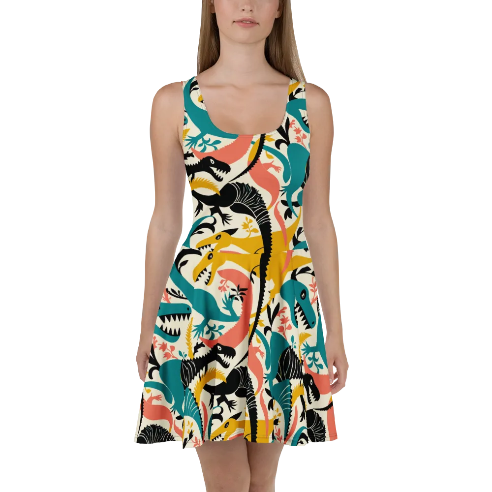 Tealfang Garden on Skater Dress — Front
