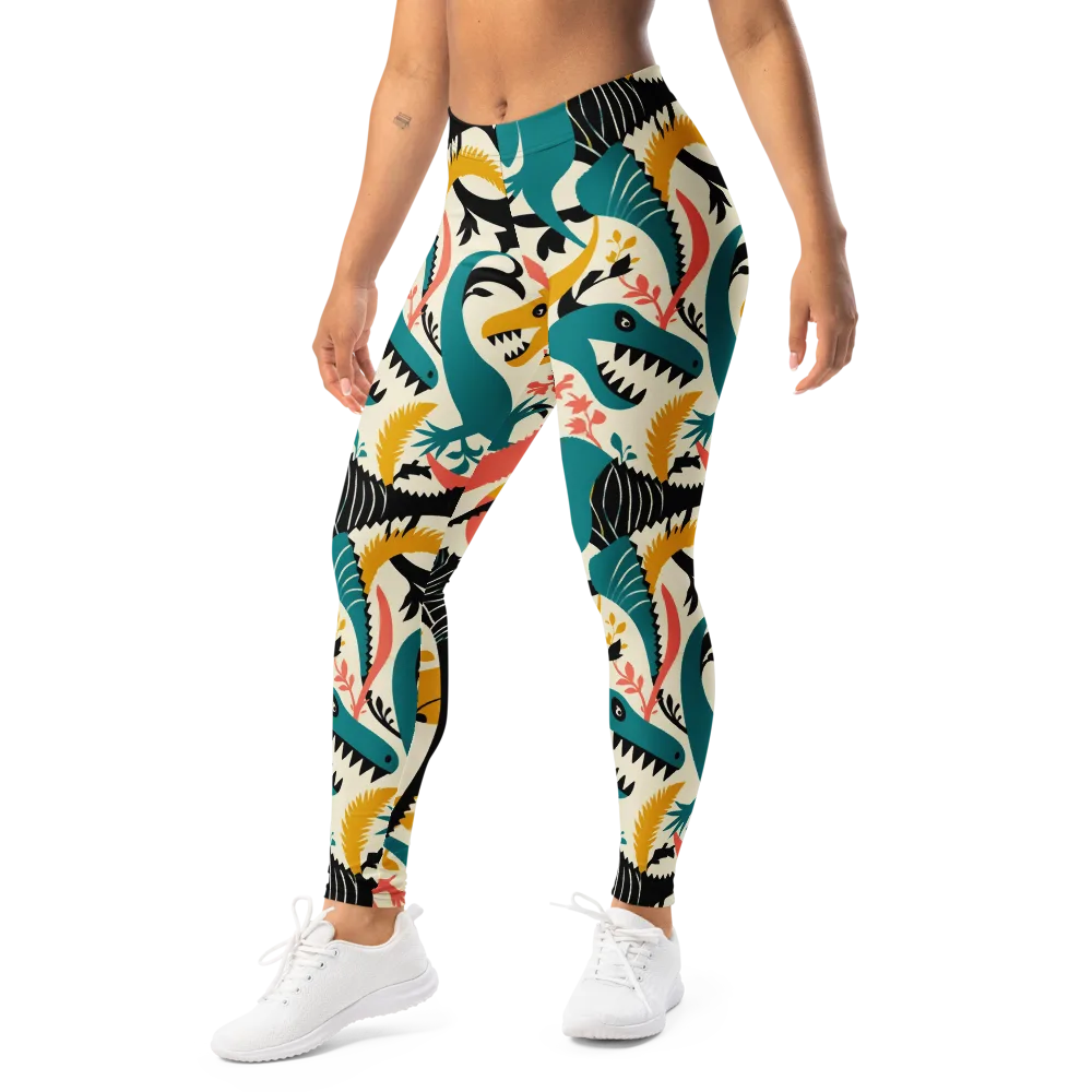 Tealfang Garden on Leggings — Left Front
