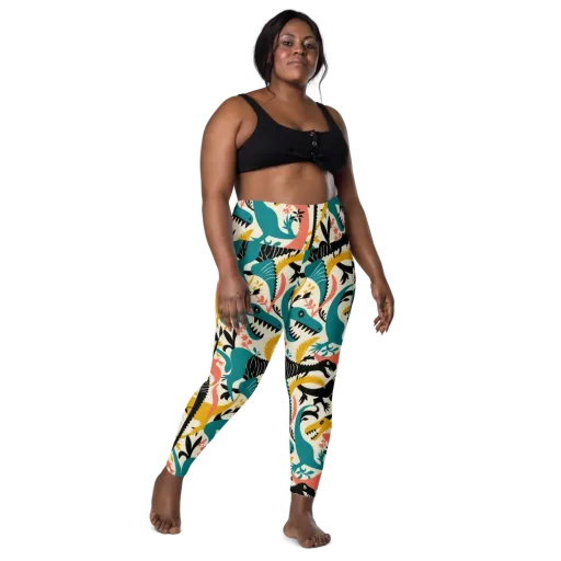 Tealfang Garden on a Leggings with Pockets
