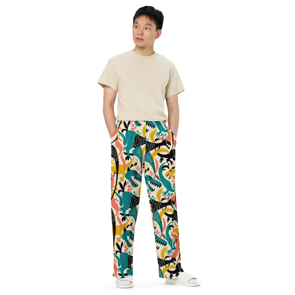 Tealfang Garden on Wide-Leg Pants — Front