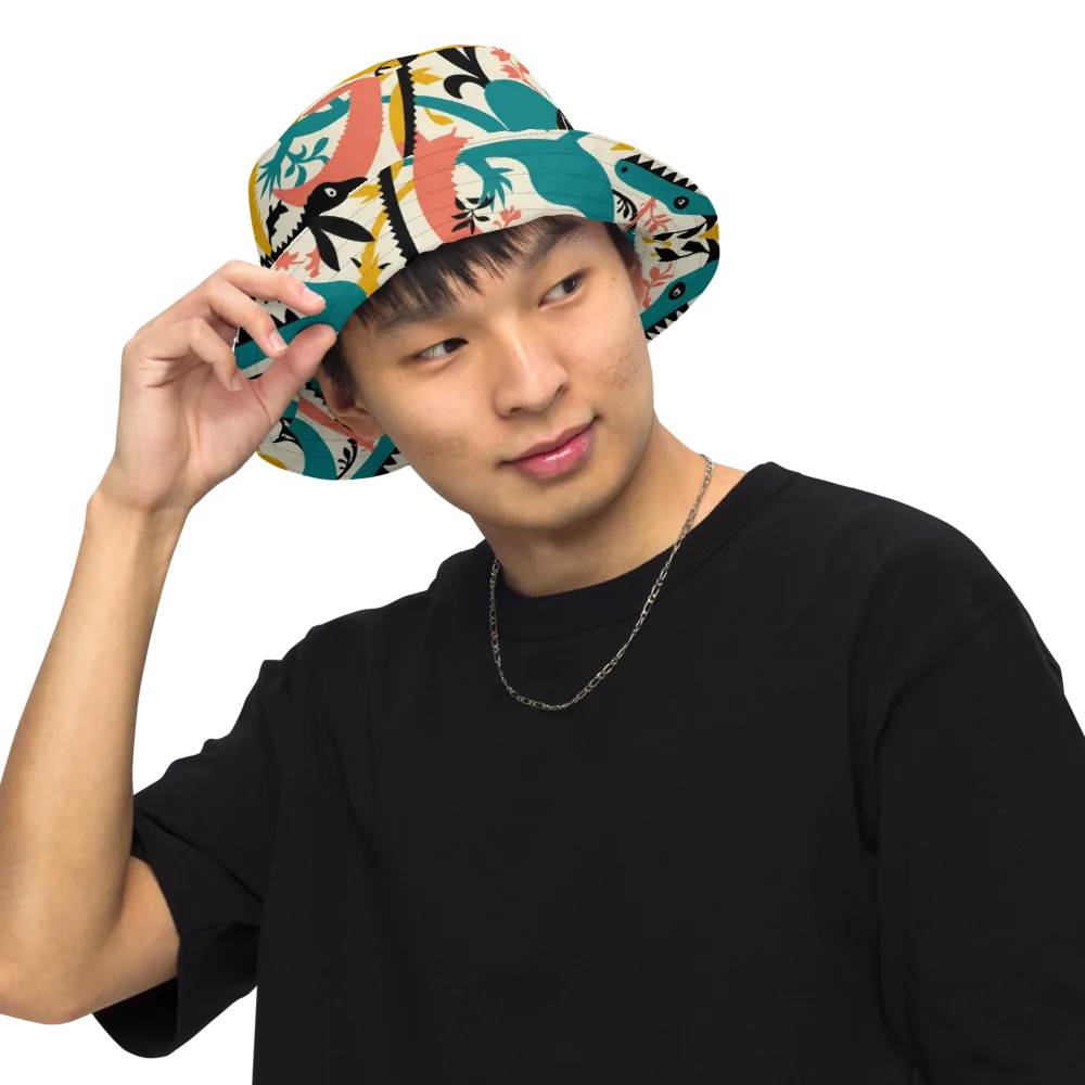 Tealfang Garden on Reversible Bucket Hat — Front Inside