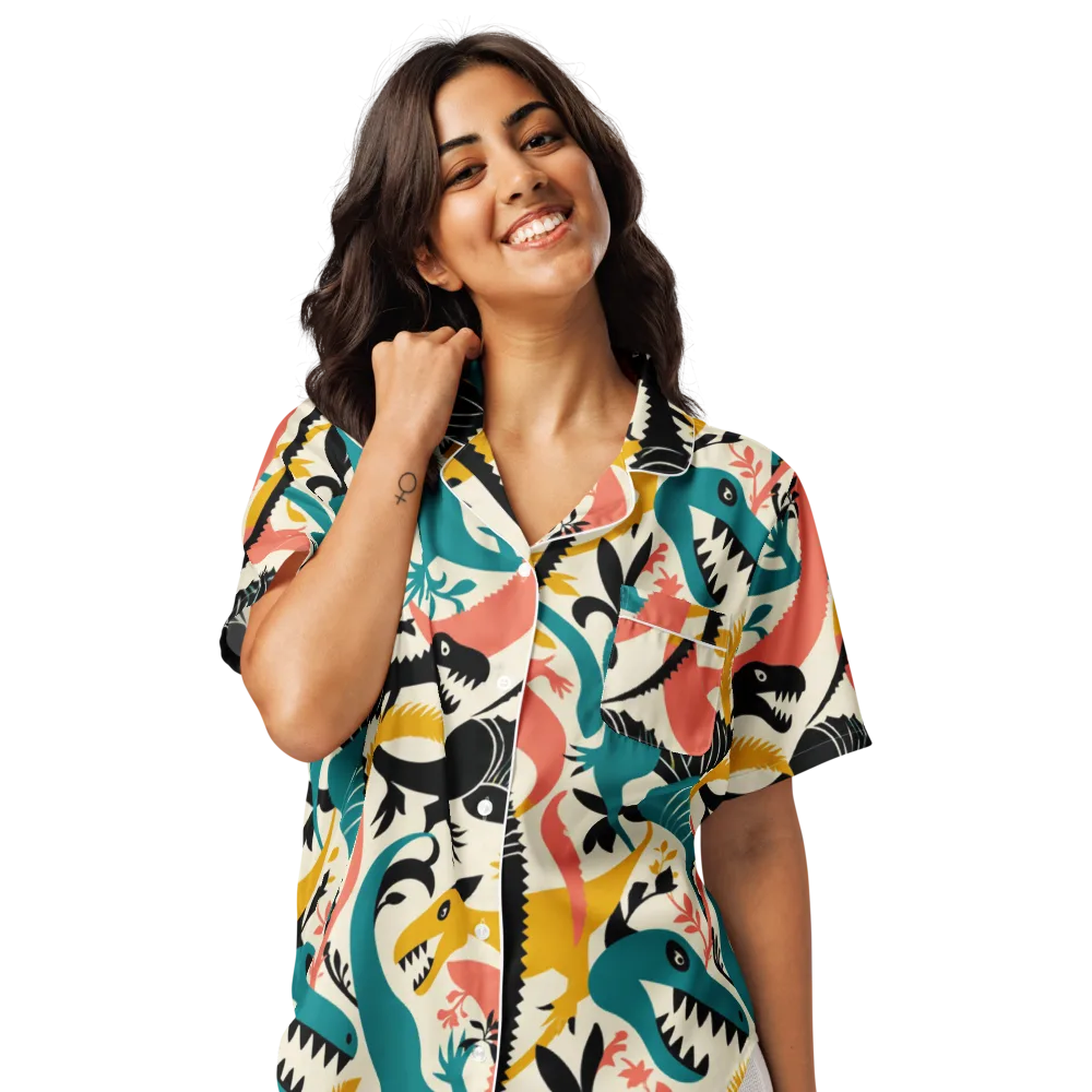 Tealfang Garden on Women's Short Sleeve Pajama Top — Front