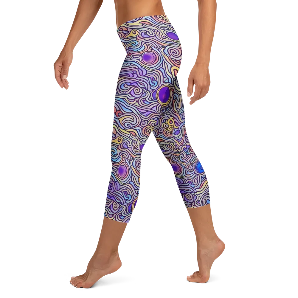 Chromatic Whirlpool on Capri Leggings — Left