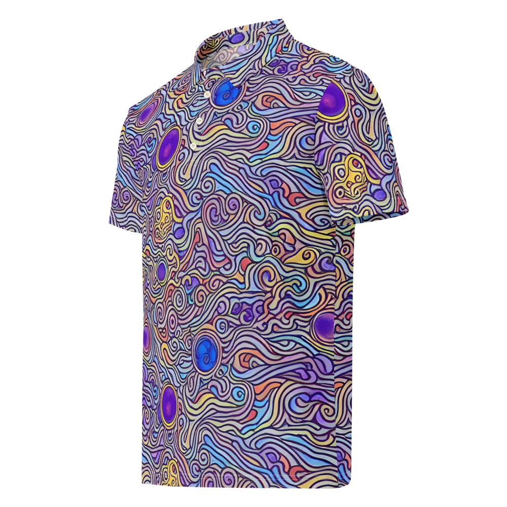 Chromatic Whirlpool on Men's Slim Fit Polo Shirt — Left Front