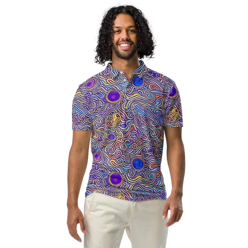 Chromatic Whirlpool on Men's Slim Fit Polo Shirt — Front