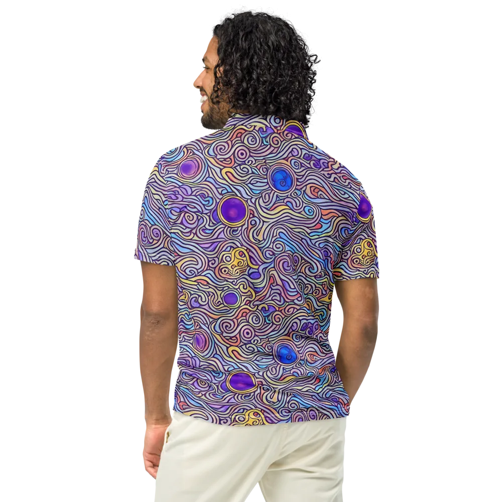Chromatic Whirlpool on Men's Slim Fit Polo Shirt — Back
