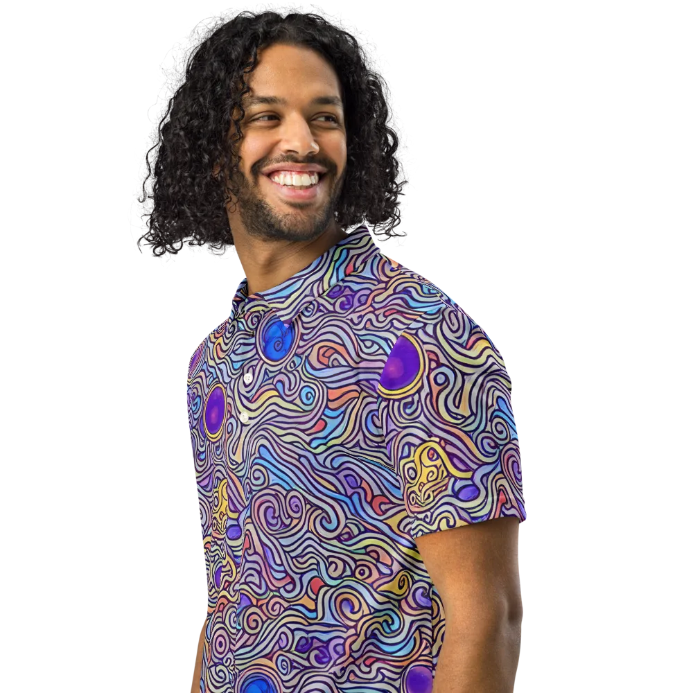 Chromatic Whirlpool on Men's Slim Fit Polo Shirt — Left Front