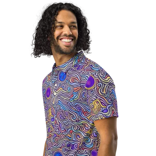 Chromatic Whirlpool on a Men's Slim Fit Polo Shirt