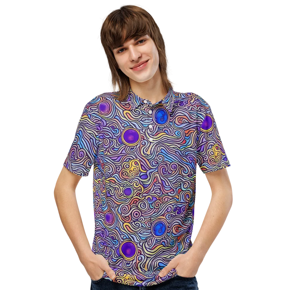 Chromatic Whirlpool on Men's Slim Fit Polo Shirt — Front