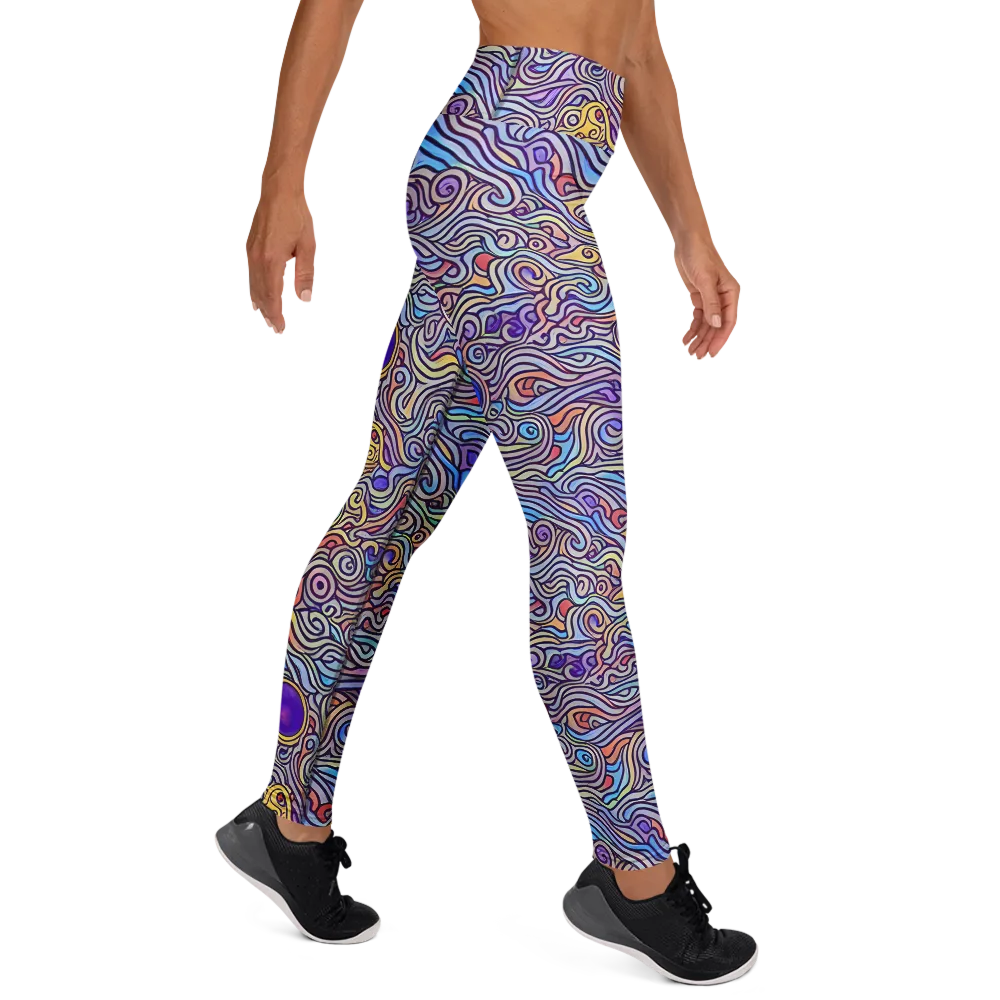 Chromatic Whirlpool on Yoga Leggings — Right