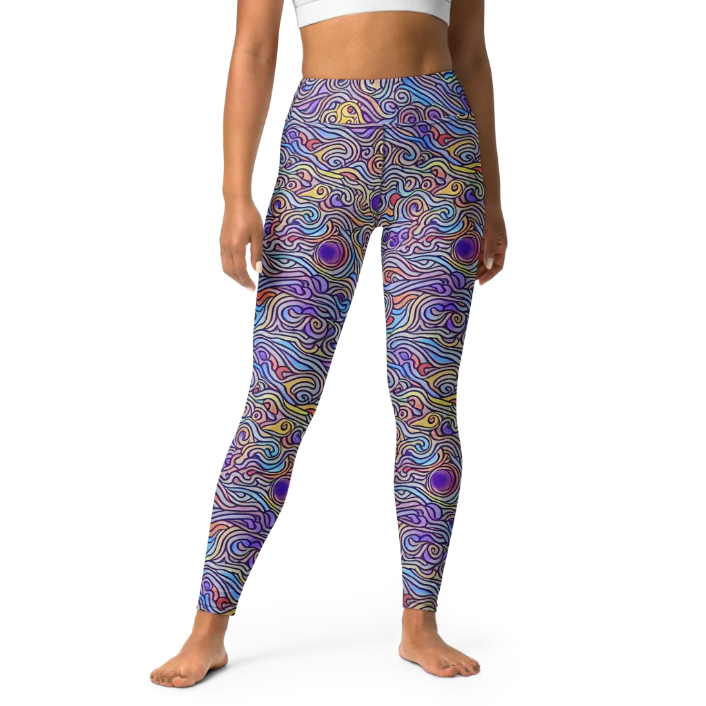 Chromatic Whirlpool on Yoga Leggings — Front