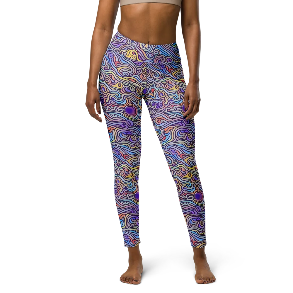 Chromatic Whirlpool on Yoga Leggings — Front