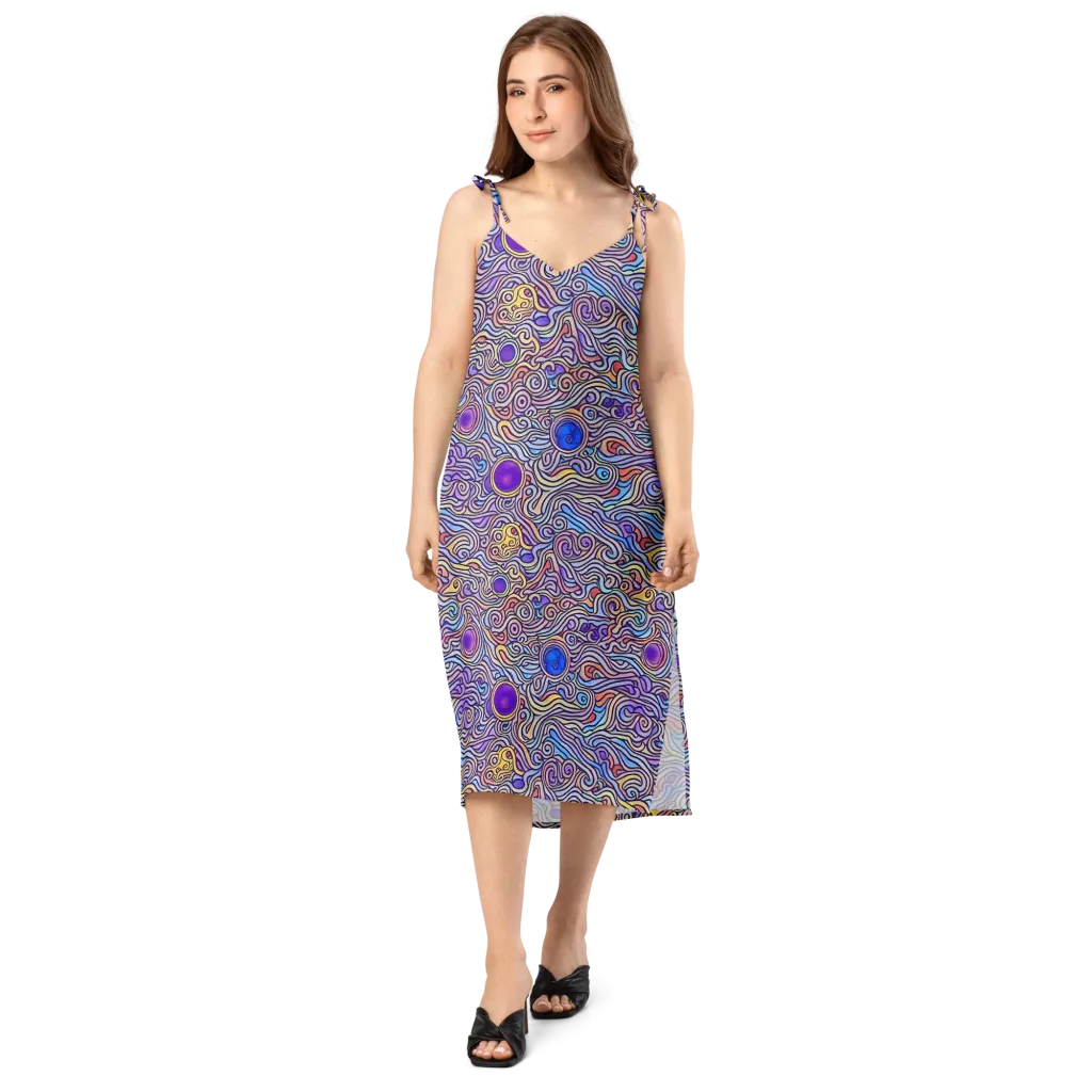 Chromatic Whirlpool on Slip Dress — Front