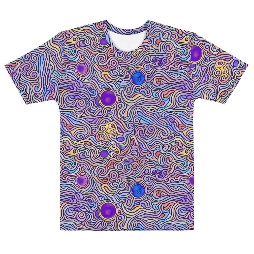 Chromatic Whirlpool on Men's Cotton Crew Neck T-Shirt — Front