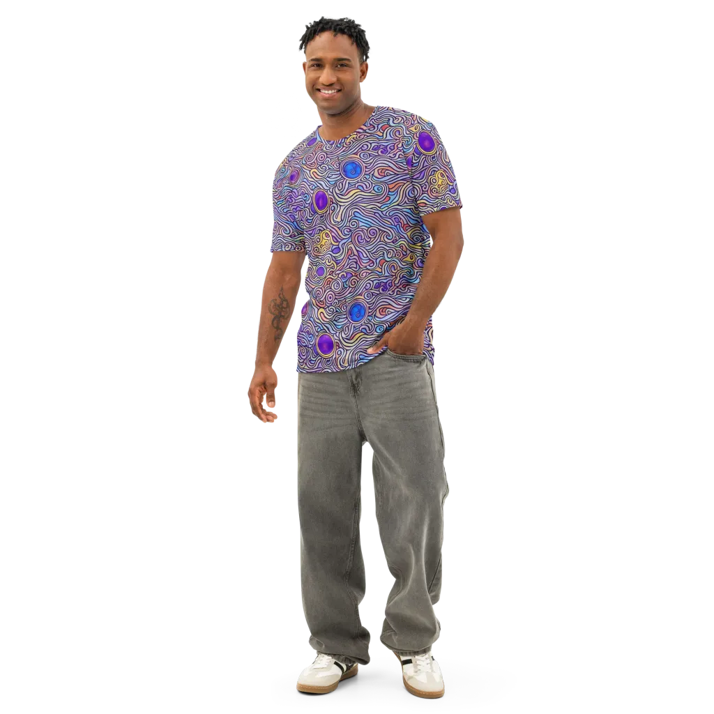 Chromatic Whirlpool on Men's Cotton Crew Neck T-Shirt — Front