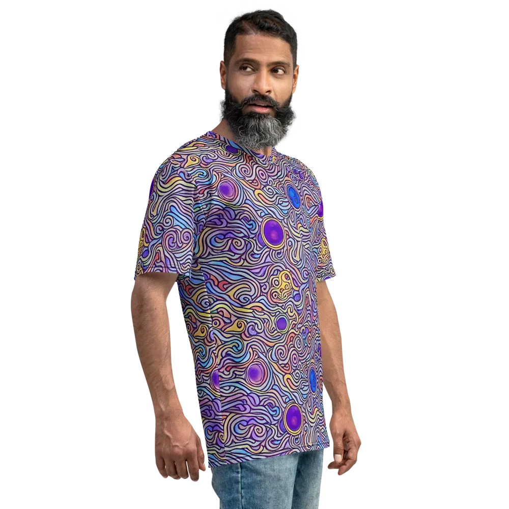 Chromatic Whirlpool on Men's Crew Neck T-Shirt — Right