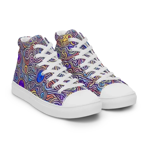 Chromatic Whirlpool on a Men's High Top Canvas Shoes