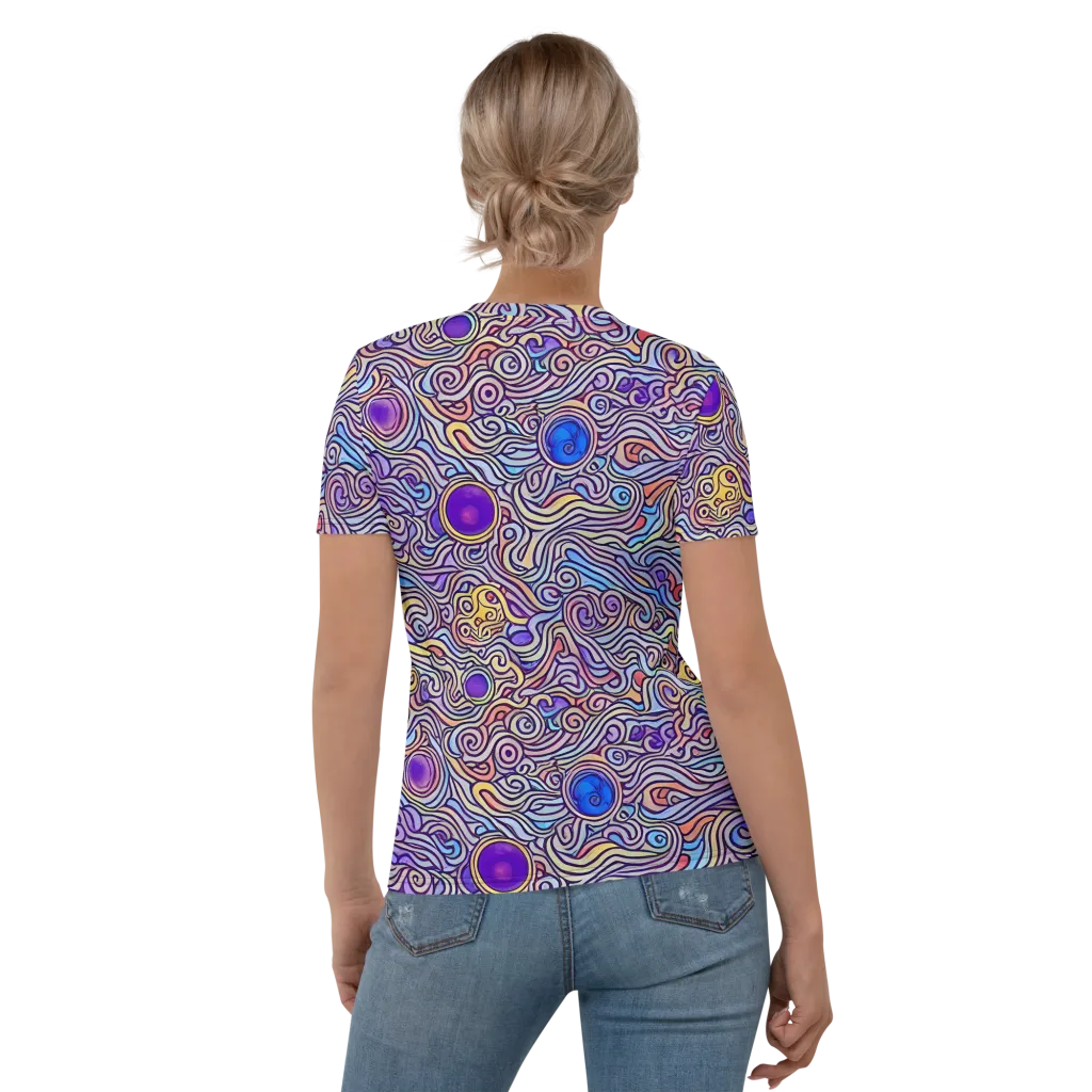 Chromatic Whirlpool on Women's Crew Neck T-Shirt — Back