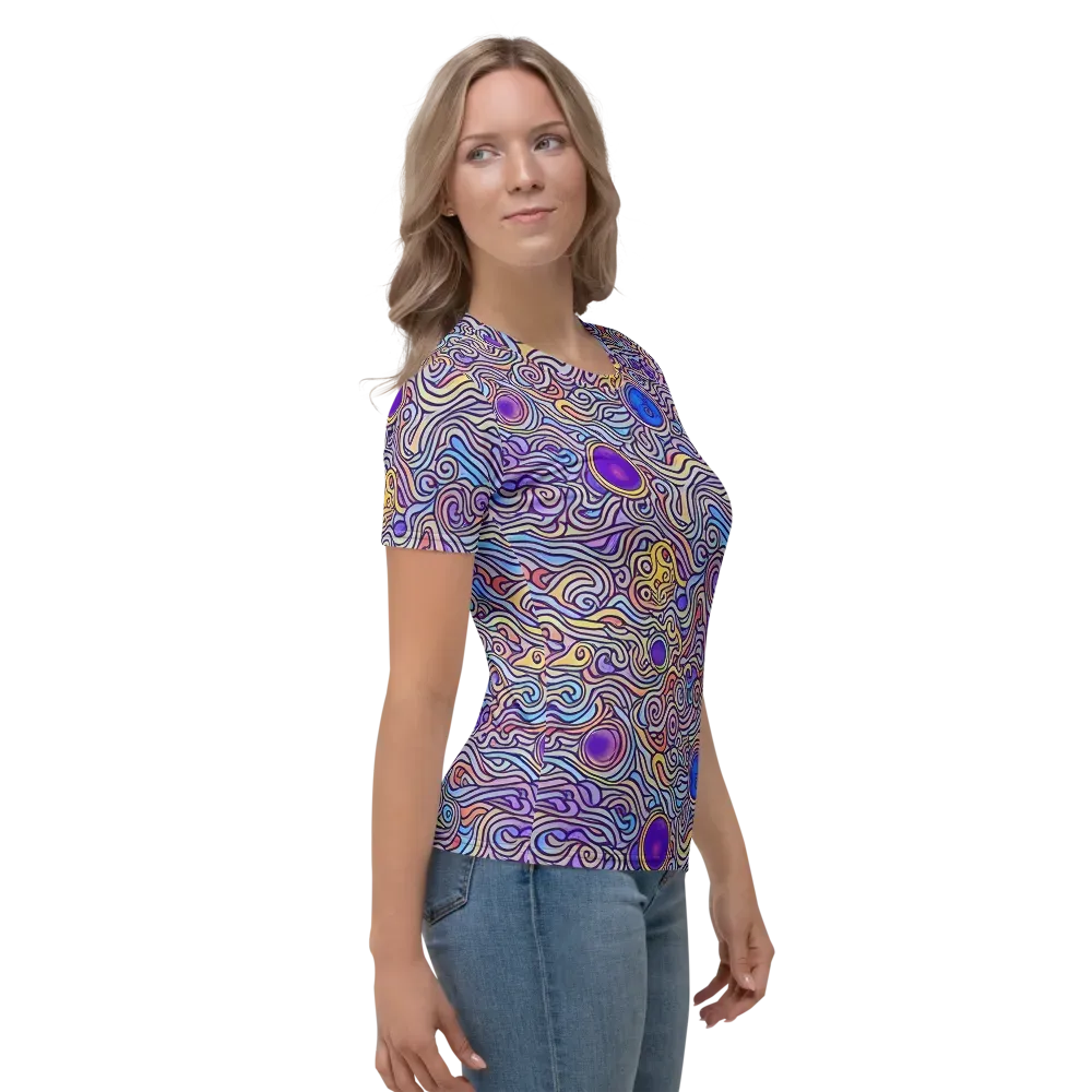 Chromatic Whirlpool on Women's Crew Neck T-Shirt — Right