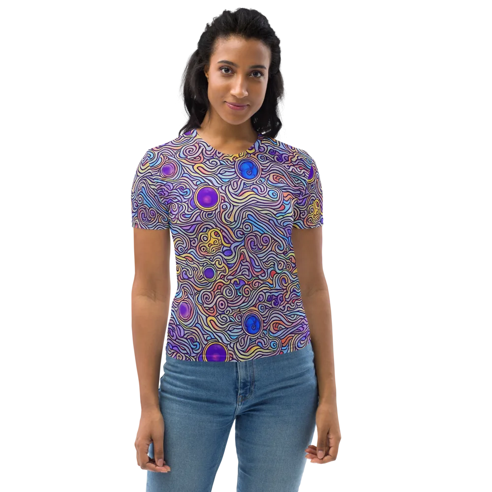 Chromatic Whirlpool on Women's Crew Neck T-Shirt — Front