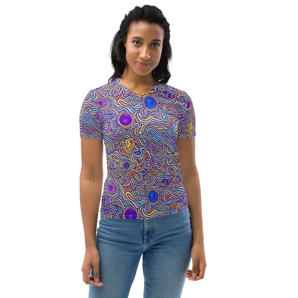 Chromatic Whirlpool on Women's Crew Neck T-Shirt — Front