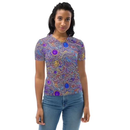 Chromatic Whirlpool on a Women's Crew Neck T-Shirt