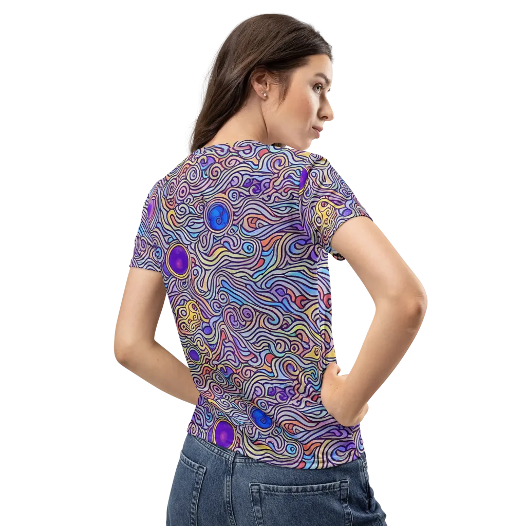 Chromatic Whirlpool on Women's Crew Neck T-Shirt — Back