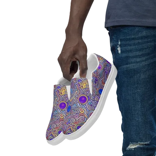 Chromatic Whirlpool on a Men's Slip-On Canvas Shoes