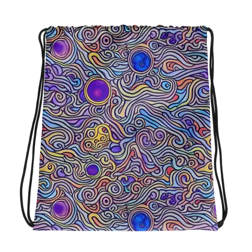 Chromatic Whirlpool on a Drawstring Bag