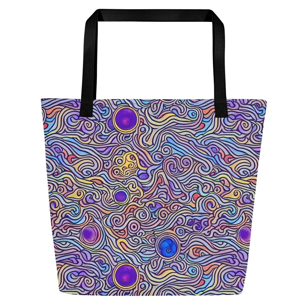 Chromatic Whirlpool on Large Tote Bag W/ Pocket — Front