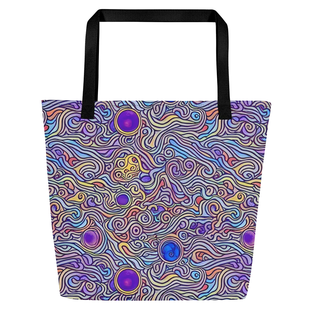 Chromatic Whirlpool on Large Tote Bag W/ Pocket — Front