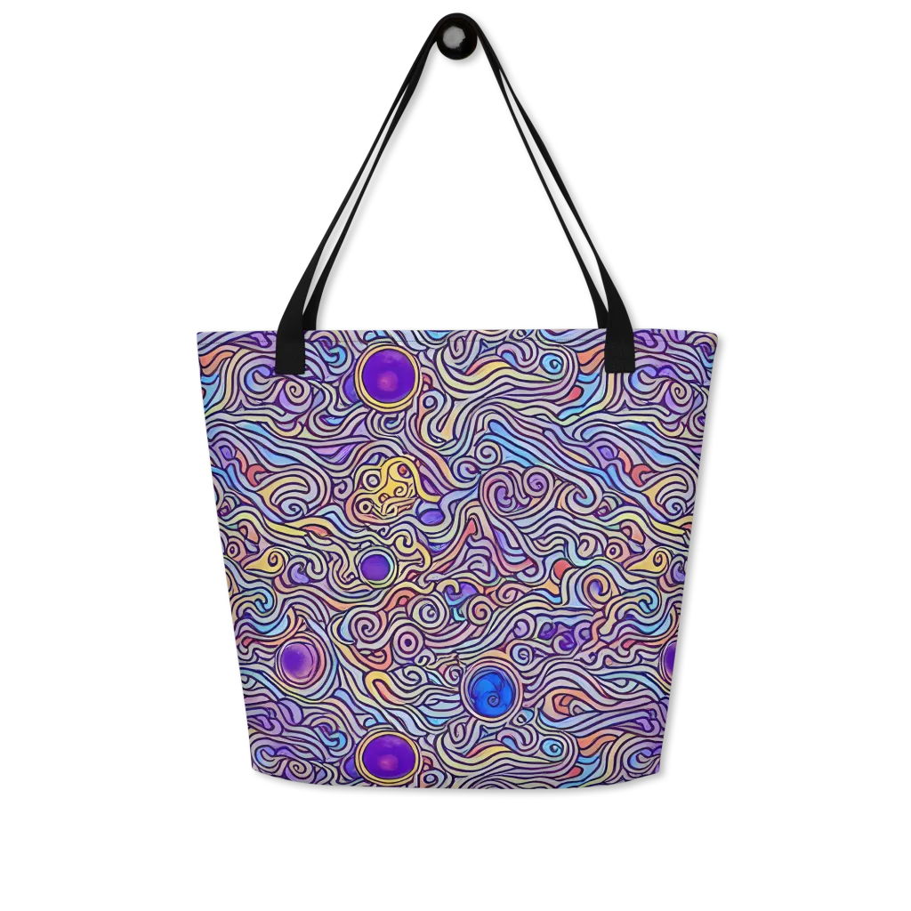 Chromatic Whirlpool on Large Tote Bag W/ Pocket — Front