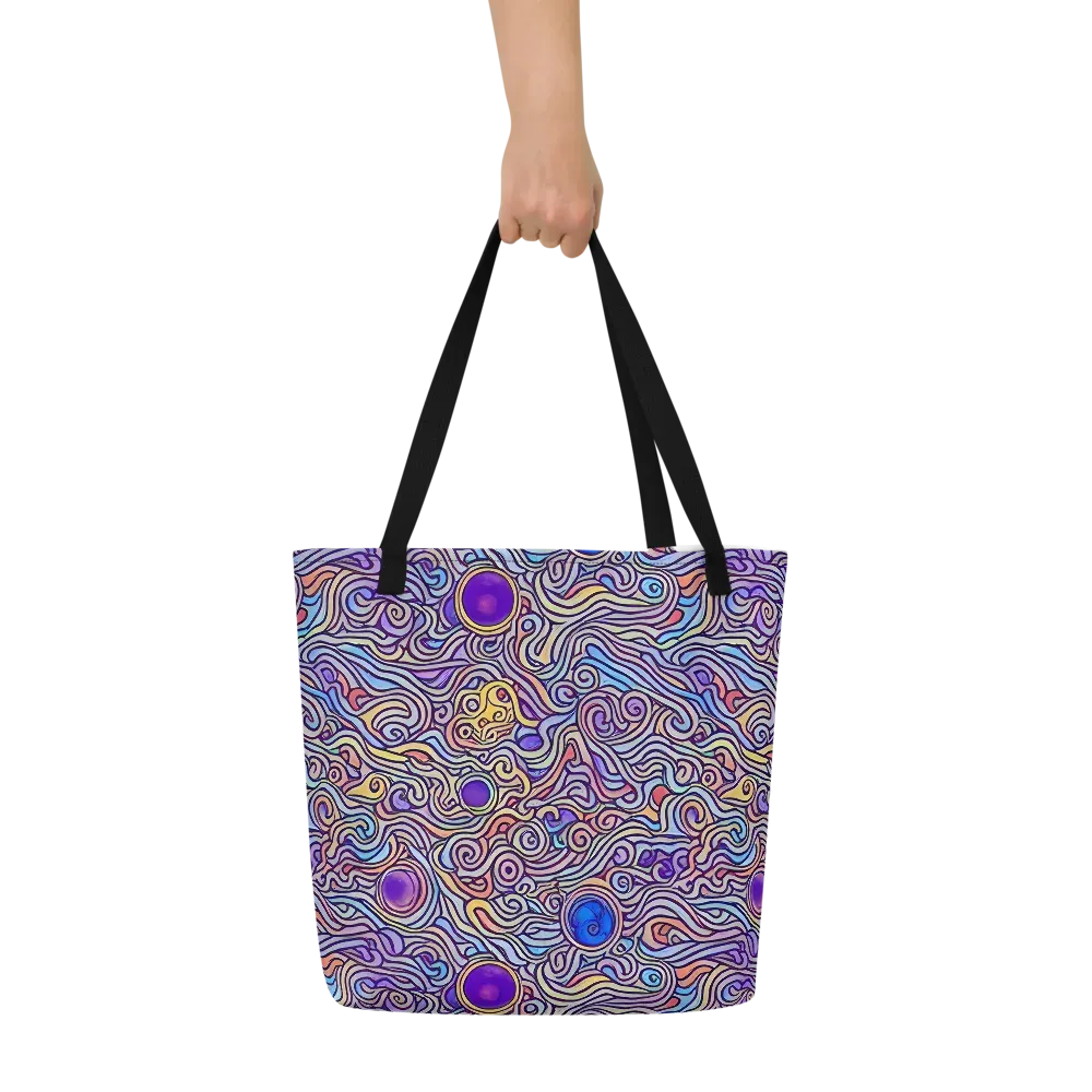 Chromatic Whirlpool on Large Tote Bag W/ Pocket — Front
