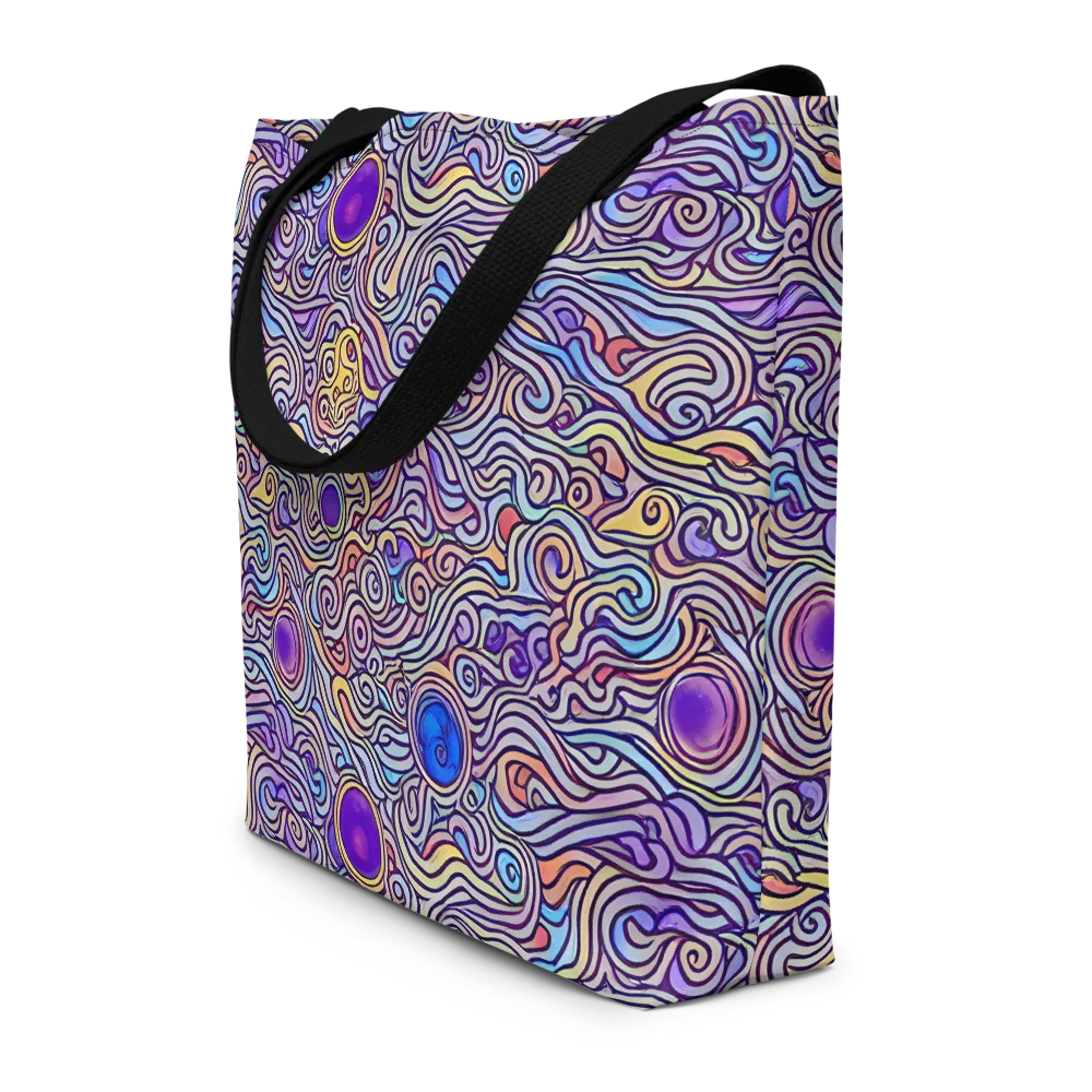 Chromatic Whirlpool on Large Tote Bag W/ Pocket — Front