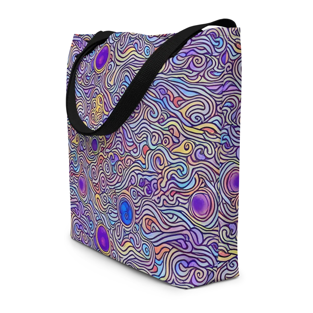 Chromatic Whirlpool on Large Tote Bag W/ Pocket — Front