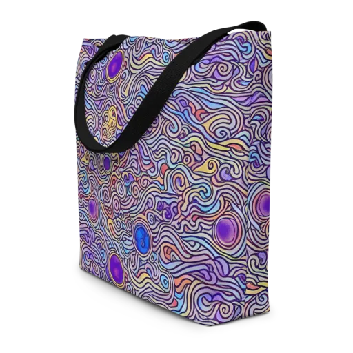 Chromatic Whirlpool on a Large Tote Bag W/ Pocket