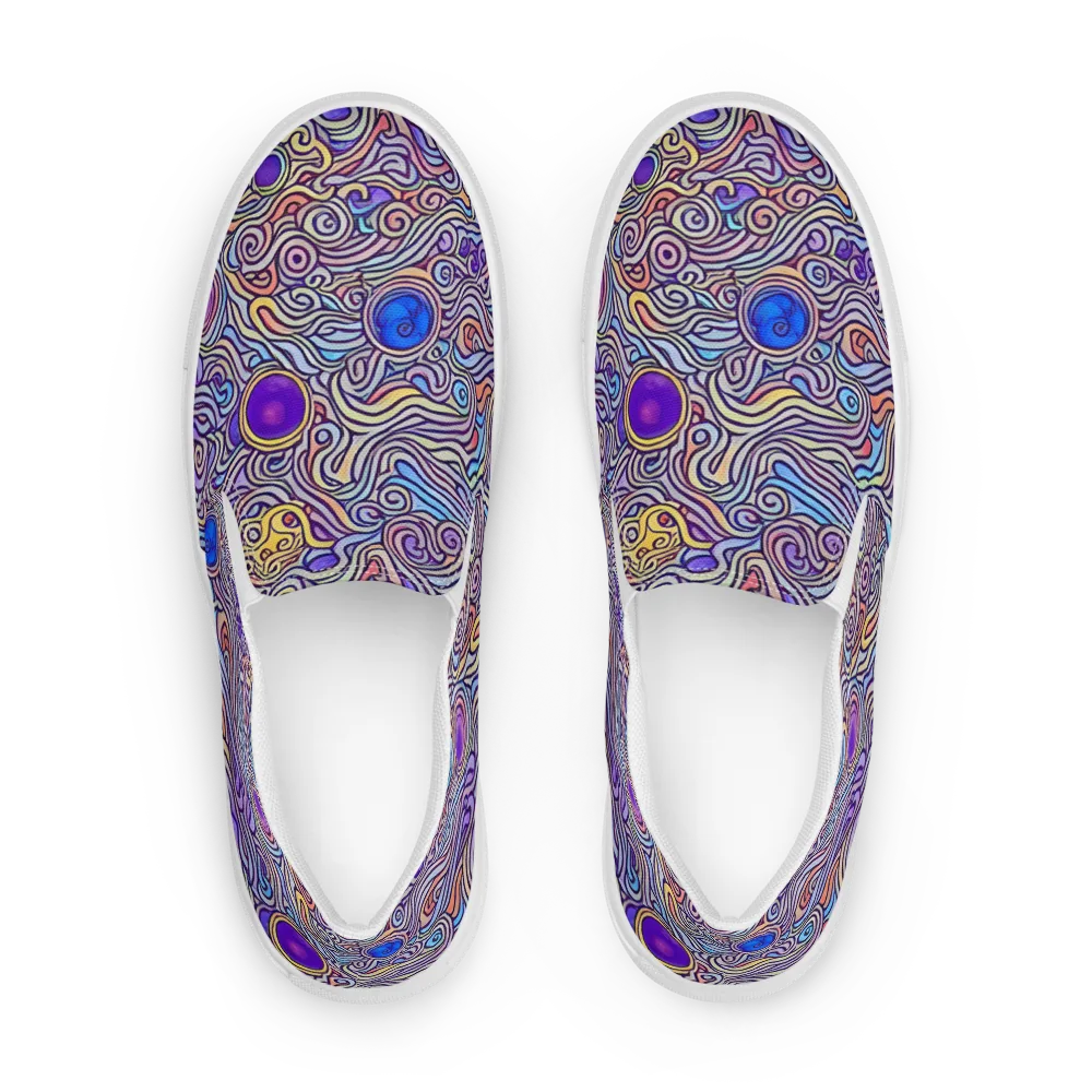 Chromatic Whirlpool on Women's Slip-On Canvas Shoes — Front