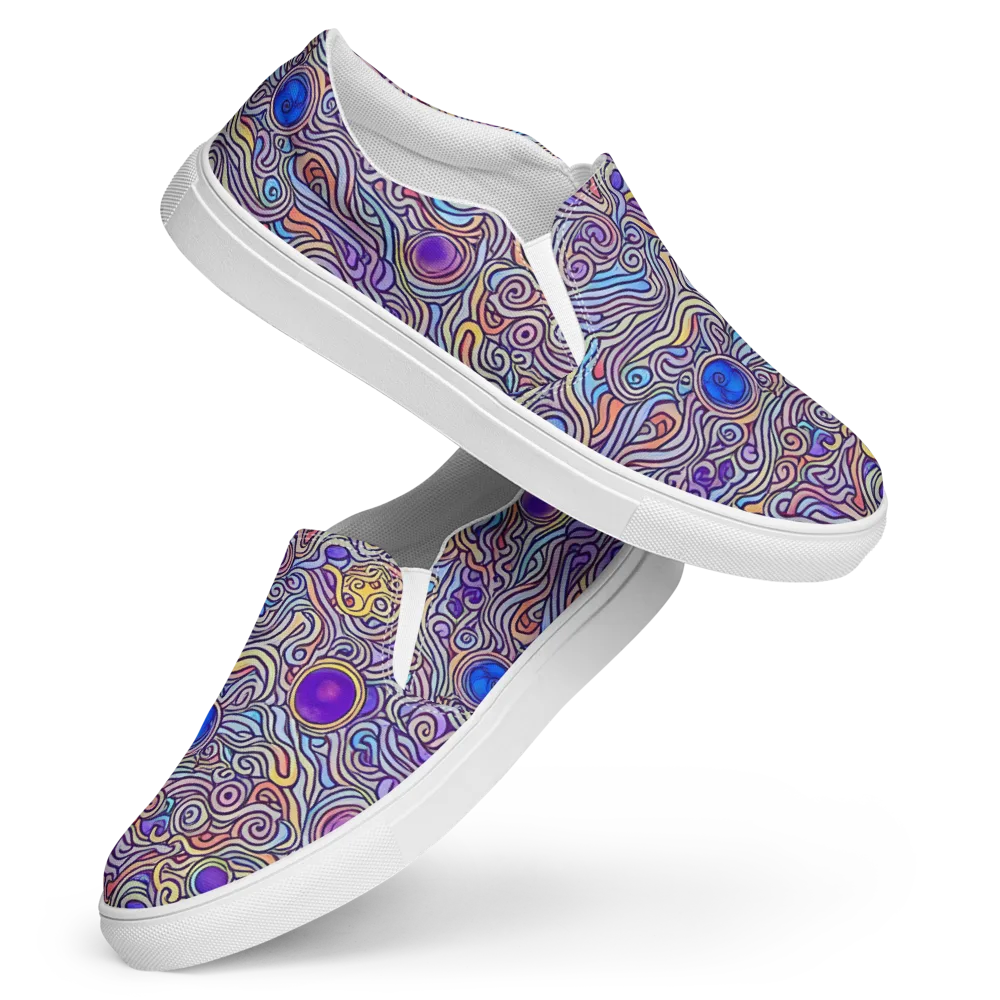 Chromatic Whirlpool on Women's Slip-On Canvas Shoes — Front