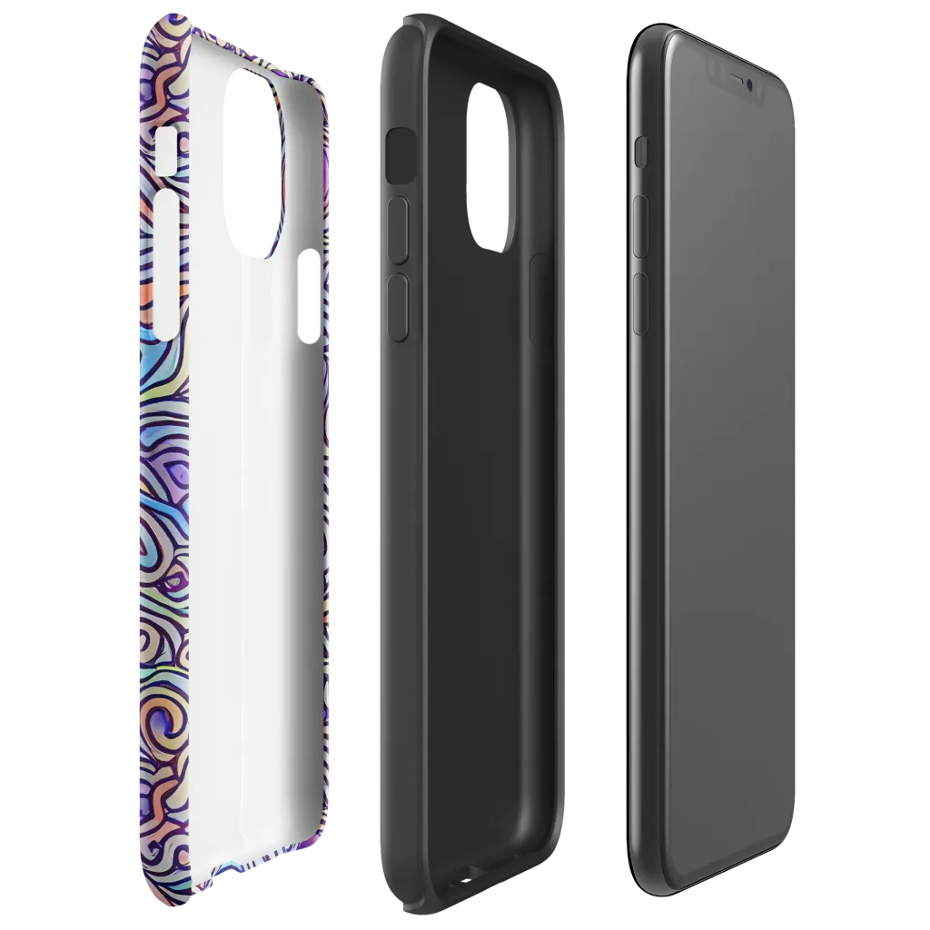Chromatic Whirlpool on Tough Case for iPhone® — Right