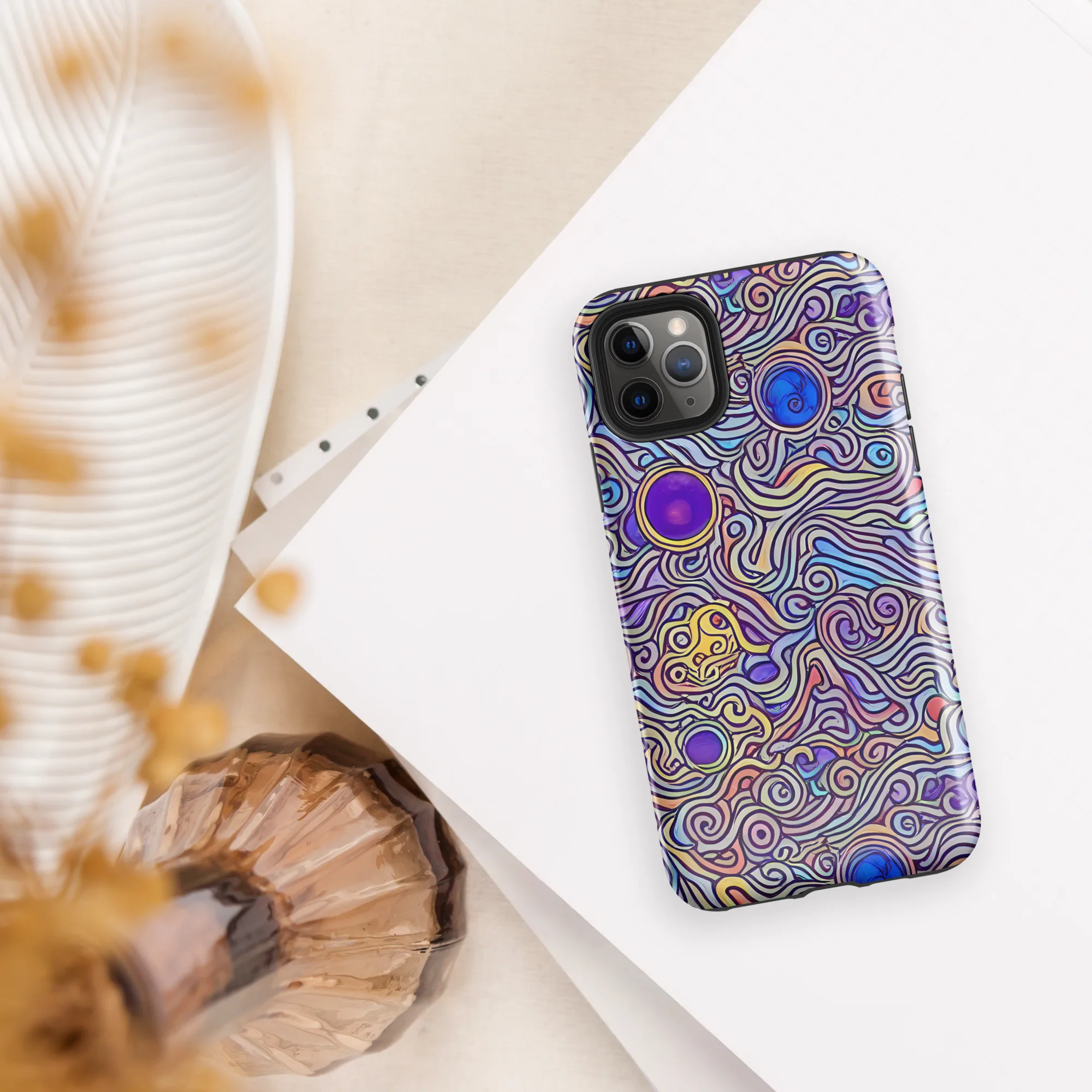 Chromatic Whirlpool on Tough Case for iPhone® — Front