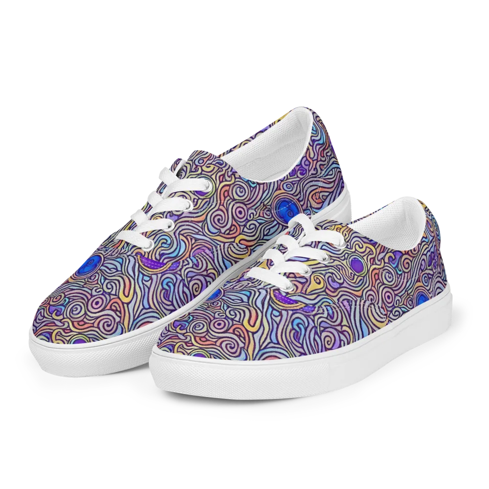 Chromatic Whirlpool on Men's Lace-Up Canvas Shoes — Left Front