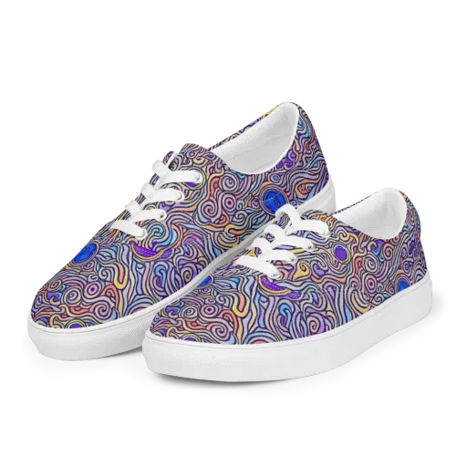 Chromatic Whirlpool on a Men's Lace-Up Canvas Shoes
