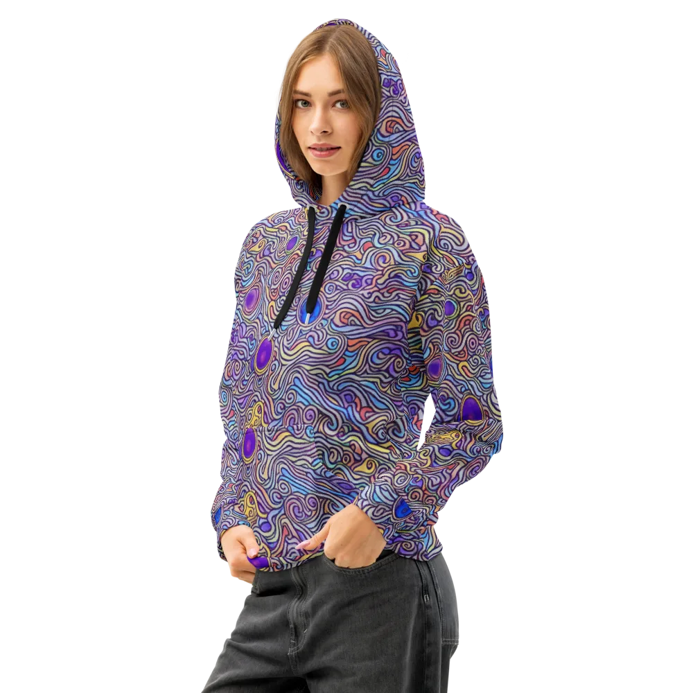 Chromatic Whirlpool on Cotton Hoodie — Left Front