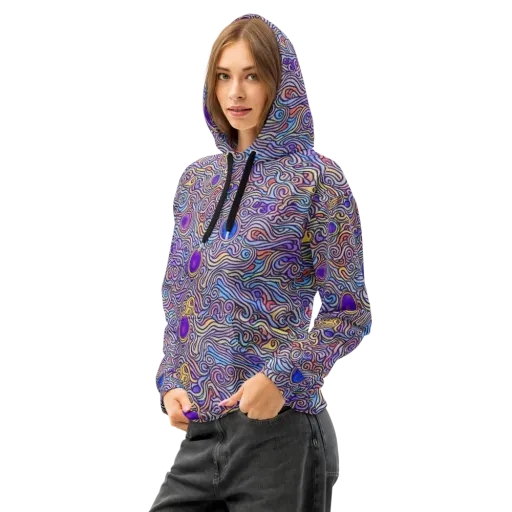 Chromatic Whirlpool on a Cotton Hoodie