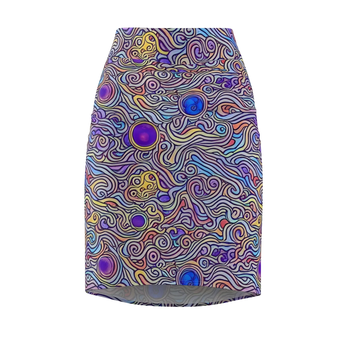 Chromatic Whirlpool on Pencil Skirt — Front