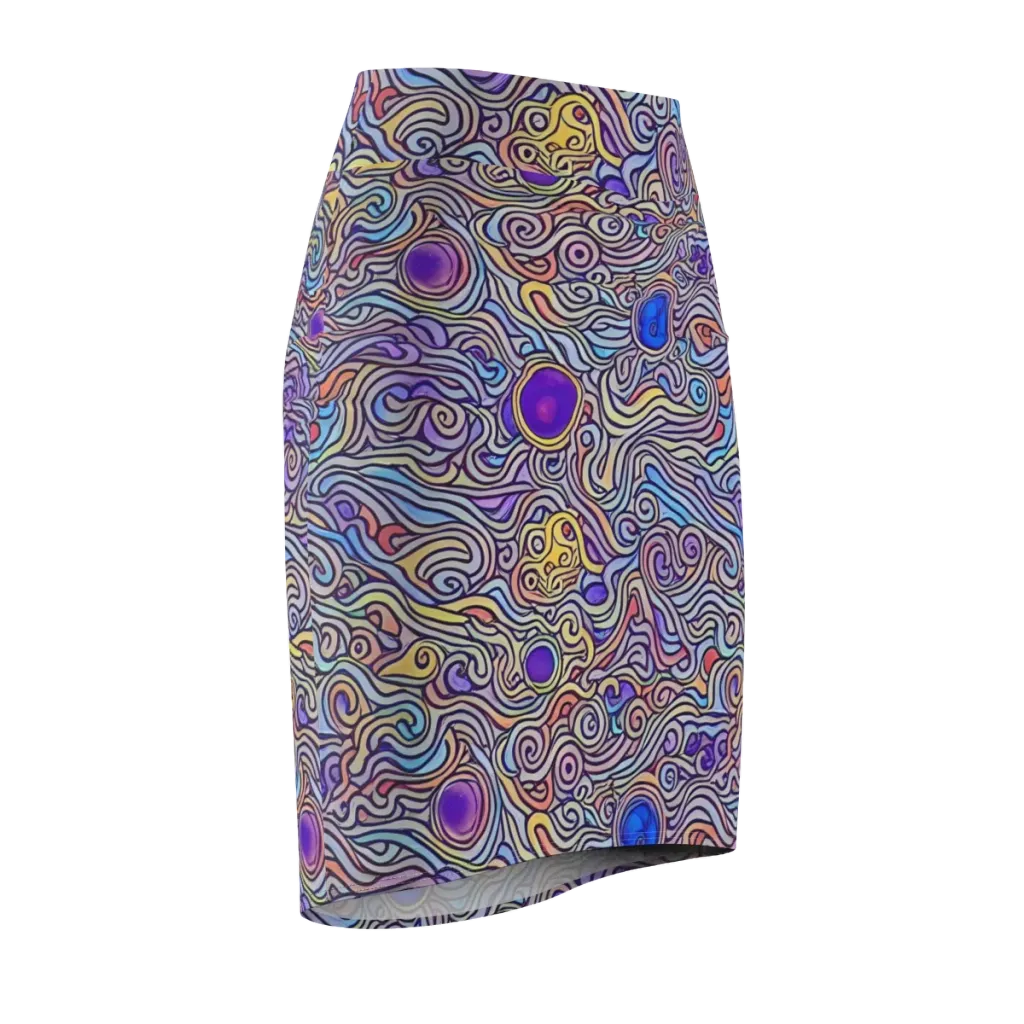 Chromatic Whirlpool on Pencil Skirt — Front Side