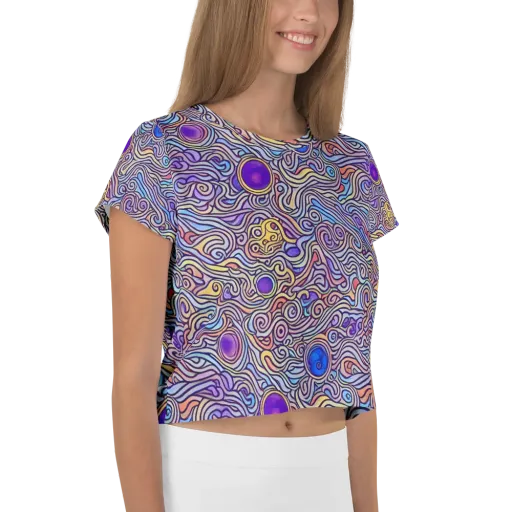 Chromatic Whirlpool on a Crop Tee